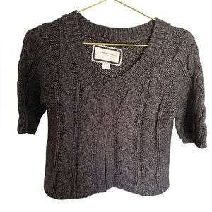 AEO Gray Cable Knit Women's Sweater Vintage Size M EUC